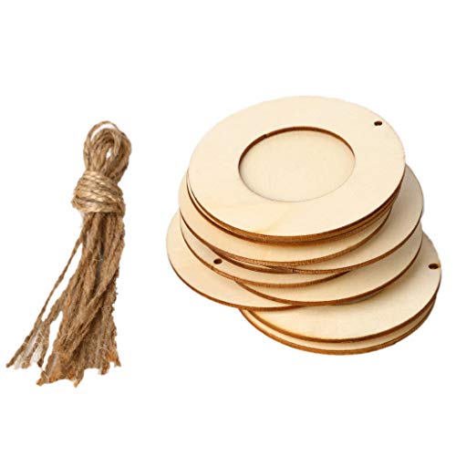 Mabta Bilderrahmen aus Holz, rund, zum Aufhängen, Basteln, handgefertigt, mit Seilen, 10 Stück Mabta Bilderrahmen aus Holz, rund, zum Aufhängen, Basteln, handgefertigt, mit Seilen, 10 Stück von Mabta
