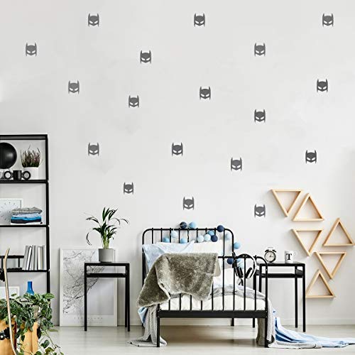 MacDecal.de Wandtattoo SUPER Hero Maske Set Kinderzimmer Wandsticker Wandaufkleber Sticker Babyzimmer (Grau) von MacDecal.de