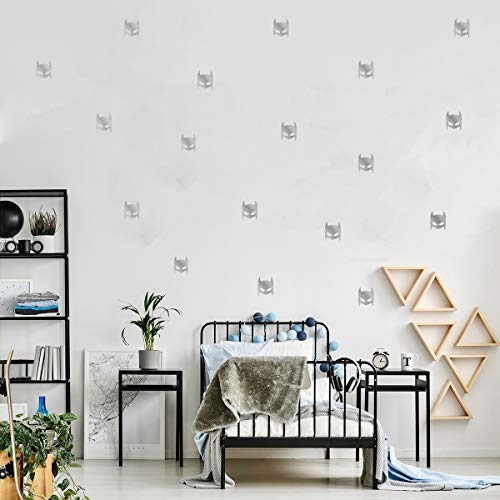 MacDecal.de Wandtattoo SUPER Hero Maske Set Kinderzimmer Wandsticker Wandaufkleber Sticker Babyzimmer (Silber) von MacDecal.de