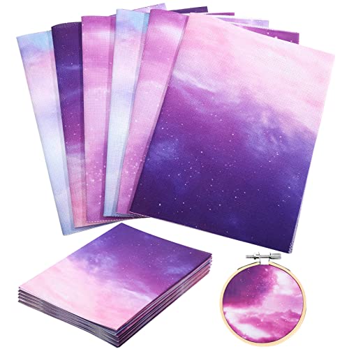 Macarrie 6 Stück Aida-Tuch 14 Count Stickstoff 30 x 45 cm Kreuz Aida Himmel gedruckte Muster Kreuz Tuch Stickerei Tuch für DIY Kunst Handwerk Handarbeit von Macarrie