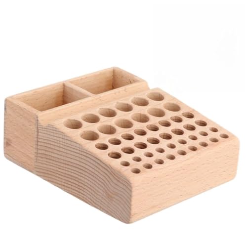 Leder-Werkzeugregal, Aufbewahrungslösung aus Holz mit 46 Löchern, 15 x 13 x 6 cm, ideal für Handwerker Leder-Werkzeugregal, Aufbewahrungslösung aus Holz mit 46 Löchern, 15 x 13 x 6 cm, ideal für Handwerker von Machify