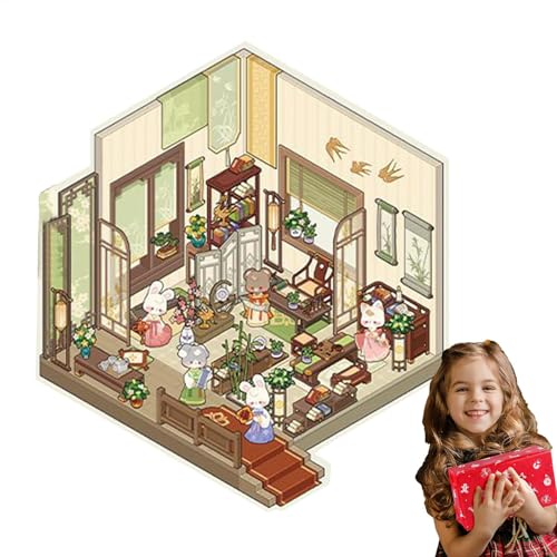 3D-Aufkleber für Scrapbooking – Cartoon-chinesische Szene, Aufkleber, Miniatur-Raumaufkleber, niedliches Sammelalbum für Kinder und Erwachsene von Maciun