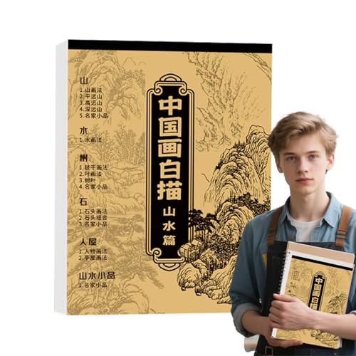 Chinesisches Malalbum, weißes Zeichenalbum für Anfänger, traditionelles Blumen-Vogel-Thema, Kopierbuch für Jungen, Teenager, Erwachsene von Maciun