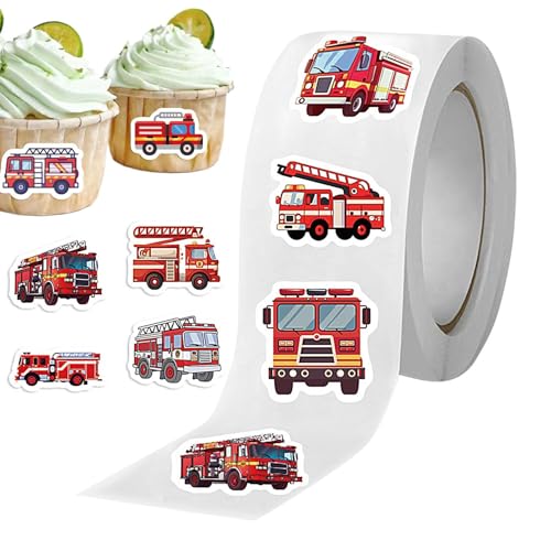 Feuerwehr-Aufkleber, selbstklebend, wasserdicht, für Geschenktüten, Partyzubehör, 500 Stück von Maciun