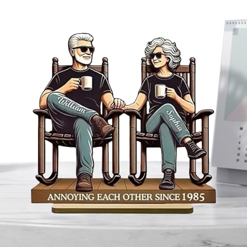 Growing Old Together Statue, Wooden Growing Old Together Couple Modell, symbolisiert dauerhafte Liebe, Schreibtisch-Holzfiguren für Freundin, Ehefrau, Freund von Maciun