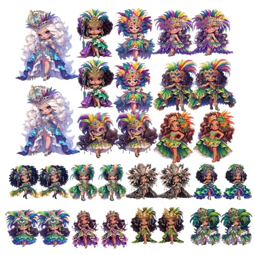 Karneval Party Dekorationen, Karneval Anhänger Dekorationen Holz Puppe Ornament | Flache Kleine Foto Prop Klassische Party Supplies für Maskerade von Maciun