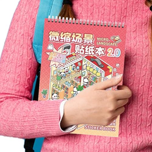 Landschaftsaufkleber, Scrapbooking-Aufkleber, 3D-Miniatur-Aufkleber, lustige Scrapbook-Aufkleber, Buchlinderung, Stress, niedliche Hausaufkleber für Kinder und Erwachsene von Maciun