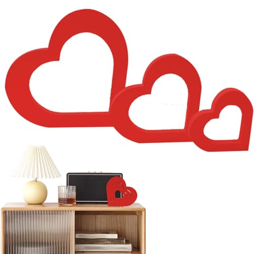 Maciun Esstisch-Dekoration, Holzornament, Holzschild in Herzform für Hochzeitsdekoration, Brautparty, Holzherz für Schlafzimmer, Schreibtisch, Kaminsims, Regal von Maciun