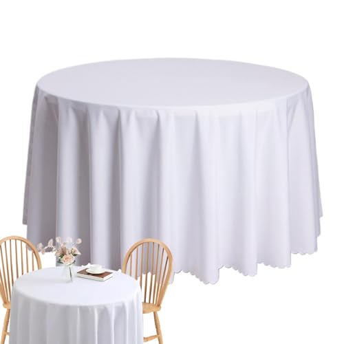 Maciun Große runde Tischdecke, einfarbig, rund, für Tische, Küche, Esszubehör, schmutzabweisend, Buffet, Tischdekoration für Hochzeitsempfang, 160 cm von Maciun
