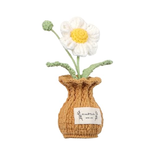 Maciun Häkelblumen, Kunstblumen, gestrickt, lichtbeständig, dekorative Blüten für Studio, Schreibtisch, Fensterbank, Eingang, Wohnzimmer, Schlafzimmer von Maciun