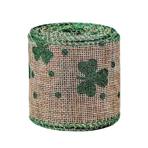 Maciun Kleeblatt-Bastelband, grünes Ripsband, weiches Ripsband, Saint Patrick's Dekor für mehrere Anwendungen von Maciun