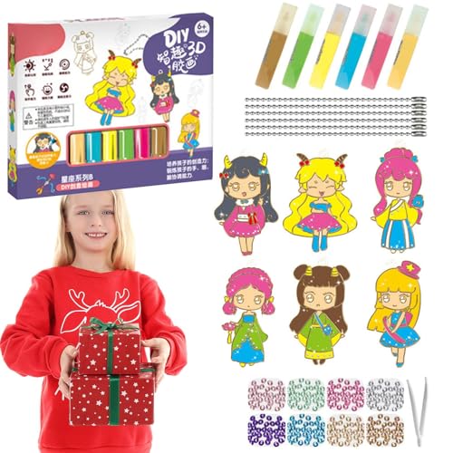 Maciun Kristallmalerei-Anhänger – Kunstbedarf für Kinder, Kreativität, Weihnachtskunst, Fensterkunst, Kinder-Sonnenfänger, Kunst-Sets für Kinder, Weihnachten, praktisch von Maciun