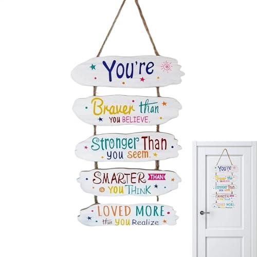 Maciun Motivierende Wanddekoration für Kinder | Holz-inspirierende positive Zitate Wandkunst – Spielzimmer, pädagogische Wandkunst, inspirierende positive Zitate, Wandschild für Kinder, Jungen von Maciun