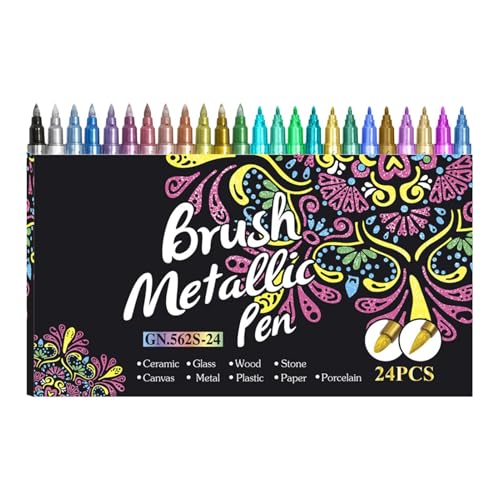 Maciun Schimmernde Marker für Kartengestaltung – 24 Farben, kreative Konturenstifte, Kunstbedarf, tragbare Konturenstifte für Poster, Zeichnungen, Scrapbook Maciun Schimmernde Marker für Kartengestaltung – 24 Farben, kreative Konturenstifte, Kunstbedarf, tragbare Konturenstifte für Poster, Zeichnungen, Scrapbook von Maciun