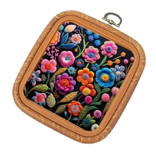 Maciun Stickrahmen, Stickrahmen, quadratisch, Holzimitat, Retro-Ring, Nadelspitze, Quiltzubehör für Handarbeiten von Maciun