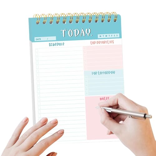 Maciun Täglicher Notizblock, A5-Größe, Tageszeitmanagement-Planer, Spiralbindung, Arbeitsbuch-Organizer für tägliche Aufgaben und Zielsetzung, tragbare Aufgaben-Checkliste, Tagesplanung, Notizblock Maciun Täglicher Notizblock, A5-Größe, Tageszeitmanagement-Planer, Spiralbindung, Arbeitsbuch-Organizer für tägliche Aufgaben und Zielsetzung, tragbare Aufgaben-Checkliste, Tagesplanung, Notizblock von Maciun