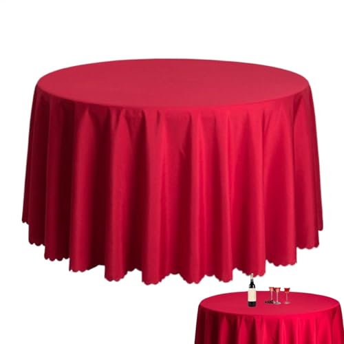 Maciun Tischdecken für runde Tische, 160 cm, einfarbige Polyester-Tischwäsche, schmutzabweisend, Restaurant-Bankettbedarf, Küchen-Esszubehör für Buffet-Partys von Maciun