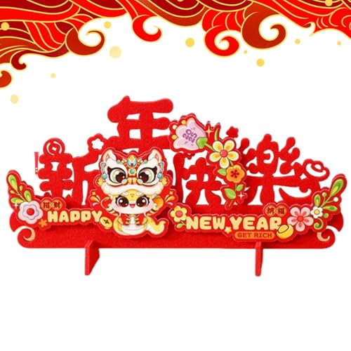 Maciun Tischdekoration für das Mondneujahr, chinesische Segenswörter, Filz, Foto-Requisite – Heimbedarf, 2025 Jahr der Schlange, Mondjahresdekoration für Wohnzimmer, Esszimmer von Maciun