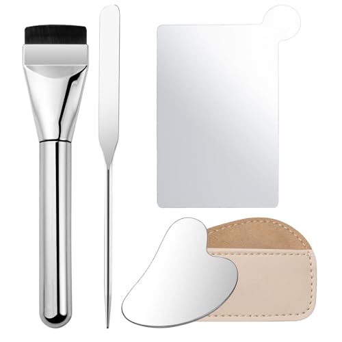 Make-up-Foundation-Mixplatte – Make-up-Mischplatte aus Edelstahl – 4 x Freundin, Ehefrau, Beauty-Enthusiasten, Handwerkzeug für Nagellack, Lidschatten von Maciun