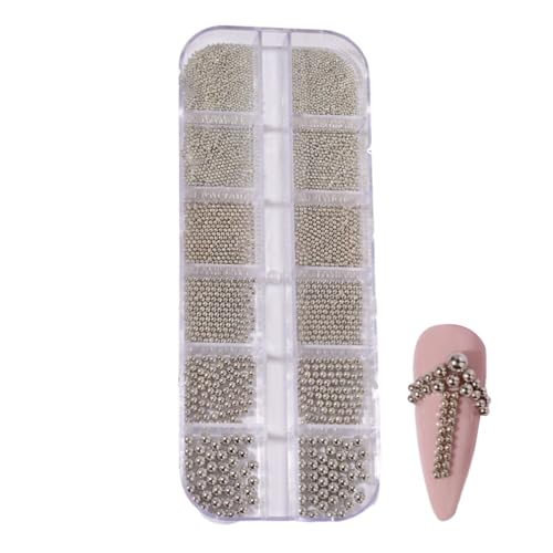 Nagelperlen, winzig, Nagelstecker, 3D-Mixgrößen, Kaviar-Perlen, Charm, Gold, Silber, Stahlkugeln, Dekoration für Maniküre-Zubehör Nagelperlen, winzig, Nagelstecker, 3D-Mixgrößen, Kaviar-Perlen, Charm, Gold, Silber, Stahlkugeln, Dekoration für Maniküre-Zubehör von Maciun