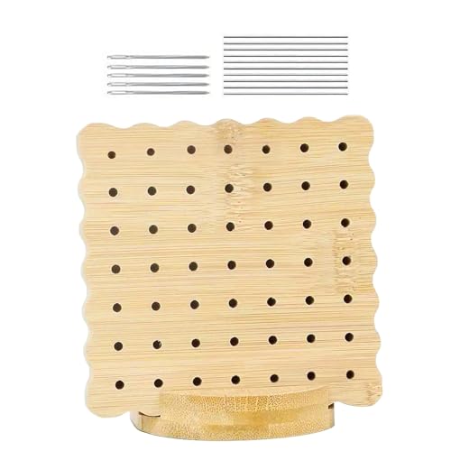 Quadratisches Häkelbrett – Häkelplatte mit 10 Nadeln, handgefertigtes Matten-Set zum Basteln von Untersetzern, Kissen, Decken, Kleidung, Dekoration von Maciun