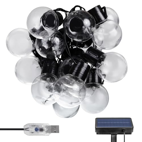 Maclean MCE424 Solar-Lichterkette für den Garten, 2-in-1:Stromversorgung über Solarpanel oder USB, 8 Beleuchtungsmodi, 20x Glühbirnen, IP44: Schutz gegen Spritzwasser, Länge: 7m Maclean MCE424 Solar-Lichterkette für den Garten, 2-in-1:Stromversorgung über Solarpanel oder USB, 8 Beleuchtungsmodi, 20x Glühbirnen, IP44: Schutz gegen Spritzwasser, Länge: 7m von Maclean