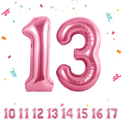 13 Geburtstag Deko zahlen luftballon 13 jahre | Folienballon Rosa - für 13. Geburtstagsdeko Männer Frauen Ballon Zahl Deko zum Geburtstag fliegt mit Helium 13.Geburtstagsparty 40"-101cm 13 Geburtstag Deko zahlen luftballon 13 jahre | Folienballon Rosa - für 13. Geburtstagsdeko Männer Frauen Ballon Zahl Deko zum Geburtstag fliegt mit Helium 13.Geburtstagsparty 40"-101cm von Maclunar