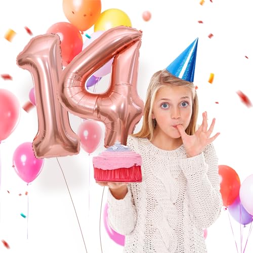 14 Geburtstag Deko zahlen luftballon 14 jahre | Folienballon Roségold - für 14. Geburtstagsdeko Männer Frauen Ballon Zahl Deko zum Geburtstag fliegt mit Helium 14.Geburtstagsparty 40"-101cm 14 Geburtstag Deko zahlen luftballon 14 jahre | Folienballon Roségold - für 14. Geburtstagsdeko Männer Frauen Ballon Zahl Deko zum Geburtstag fliegt mit Helium 14.Geburtstagsparty 40"-101cm von Maclunar