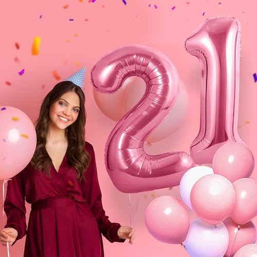 21 Geburtstag Deko zahlen luftballon 21 jahre | Folienballon Rosa - für 21. Geburtstagsdeko Männer Frauen Ballon Zahl Deko zum Geburtstag fliegt mit Helium 21.Geburtstagsparty 40"-101cm 21 Geburtstag Deko zahlen luftballon 21 jahre | Folienballon Rosa - für 21. Geburtstagsdeko Männer Frauen Ballon Zahl Deko zum Geburtstag fliegt mit Helium 21.Geburtstagsparty 40"-101cm von Maclunar
