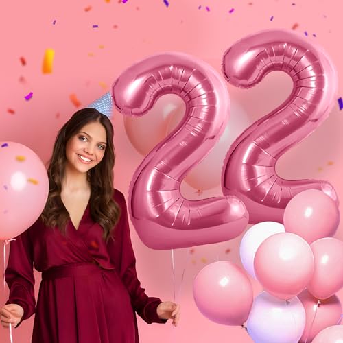 22 Geburtstag Deko zahlen luftballon 22 jahre | Folienballon Rosa - für 22. Geburtstagsdeko Männer Frauen Ballon Zahl Deko zum Geburtstag fliegt mit Helium 22.Geburtstagsparty 40"-101cm 22 Geburtstag Deko zahlen luftballon 22 jahre | Folienballon Rosa - für 22. Geburtstagsdeko Männer Frauen Ballon Zahl Deko zum Geburtstag fliegt mit Helium 22.Geburtstagsparty 40"-101cm von Maclunar