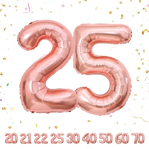 25 Geburtstag Deko zahlen luftballon 25 jahre | Folienballon Roségold - für 25. Geburtstagsdeko Männer Frauen Ballon Zahl Deko zum Geburtstag fliegt mit Helium 25.Geburtstagsparty 40"-101cm 25 Geburtstag Deko zahlen luftballon 25 jahre | Folienballon Roségold - für 25. Geburtstagsdeko Männer Frauen Ballon Zahl Deko zum Geburtstag fliegt mit Helium 25.Geburtstagsparty 40"-101cm von Maclunar