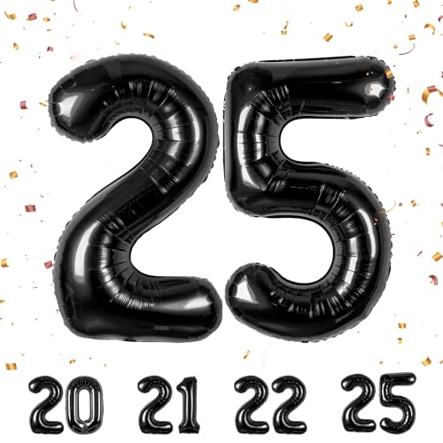 25 Geburtstag Deko zahlen luftballon 25 jahre | Folienballon Schwarz - für 25. Geburtstagsdeko Männer Frauen Ballon Zahl Deko zum Geburtstag fliegt mit Helium 25.Geburtstagsparty 40"-101cm 25 Geburtstag Deko zahlen luftballon 25 jahre | Folienballon Schwarz - für 25. Geburtstagsdeko Männer Frauen Ballon Zahl Deko zum Geburtstag fliegt mit Helium 25.Geburtstagsparty 40"-101cm von Maclunar