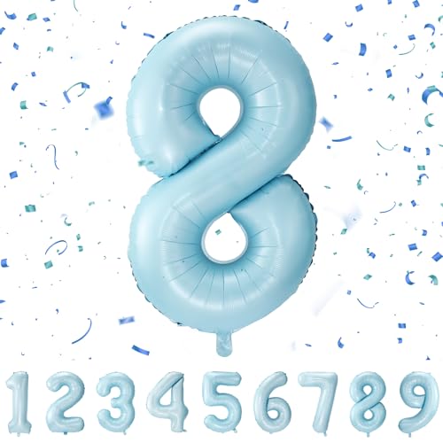 Geburtstag zahlen luftballon 8 jahre | Folienballon Kindergeburtstag Deko 8 XXL Pastel Blau-Riesen Folienballon in 40" - 101cm Geburtstagsdeko - Ballon Zahl Deko zum Geburtstag QBlue8 Geburtstag zahlen luftballon 8 jahre | Folienballon Kindergeburtstag Deko 8 XXL Pastel Blau-Riesen Folienballon in 40" - 101cm Geburtstagsdeko - Ballon Zahl Deko zum Geburtstag QBlue8 von Maclunar