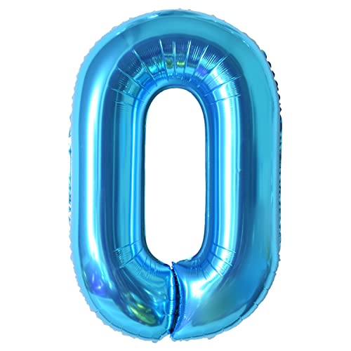 Geburtstag zahlen luftballon 0 jahre | Blau Folienballon XXL -Riesen Folienballon in 40" - 101cm Geburtstagsdeko - Ballon Zahl Deko zum Geburtstag .Fliegt mit Helium von Maclunar