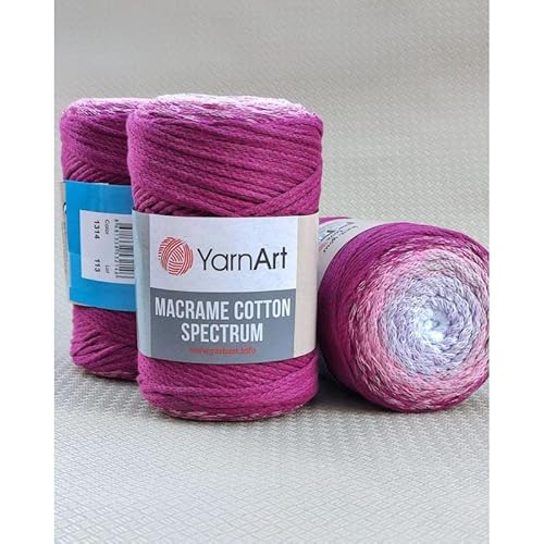 Garn Art Makramee Baumwolle Spektrum Schnur - Harmonische Farben, Einzigartiges Handwerk 250 g, 246 m 80% Baumwolle Seil Mehrfarbig, Buntes Garn, Gewicht Garn Art Makramee Baumwolle Spektrum Schnur - Harmonische Farben, Einzigartiges Handwerk 250 g, 246 m 80% Baumwolle Seil Mehrfarbig, Buntes Garn, Gewicht von Macrame