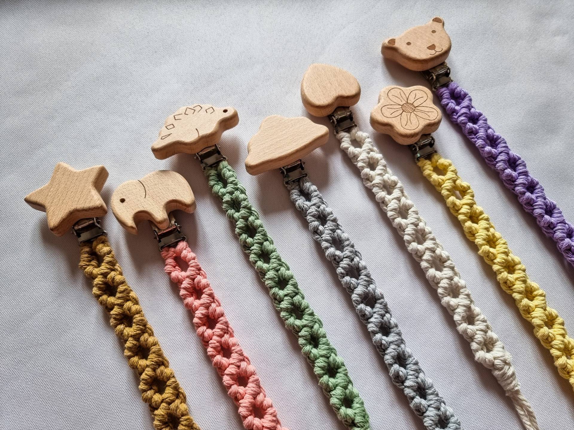 Baby Schnullerkette, Schnullerkette Baby Schnullerkette, Schnullerkette von MacramemakersUK
