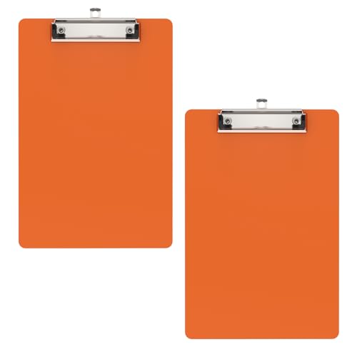 Macroclo Kleine Klemmbretter, Orangefarbenes A5 Kunststoff-Klemmbrett mit Metallclip, 2 Stück, 15,2 x 22,9 cm Macroclo Kleine Klemmbretter, Orangefarbenes A5 Kunststoff-Klemmbrett mit Metallclip, 2 Stück, 15,2 x 22,9 cm von Macroclo