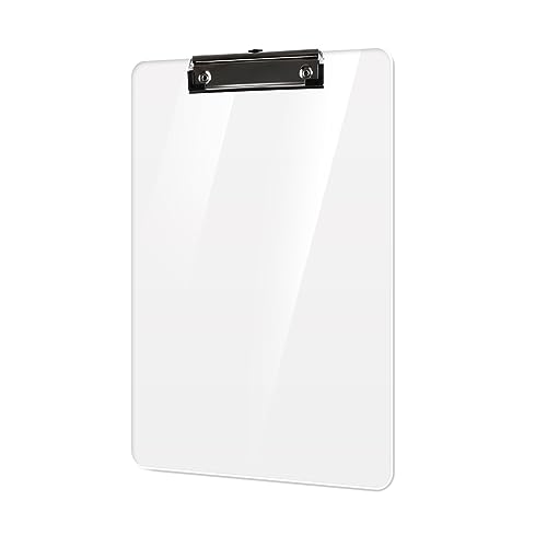 Macroclo Kunststoff-Klemmbretter, A4, Acryl, transparent, 22,9 x 31,8 cm, für Klassenzimmer, Studenten, transparente Briefgröße 22,9 x 31,8 cm, mit flachem Profil-Clip, Büro- und Schulbedarf Macroclo Kunststoff-Klemmbretter, A4, Acryl, transparent, 22,9 x 31,8 cm, für Klassenzimmer, Studenten, transparente Briefgröße 22,9 x 31,8 cm, mit flachem Profil-Clip, Büro- und Schulbedarf von Macroclo