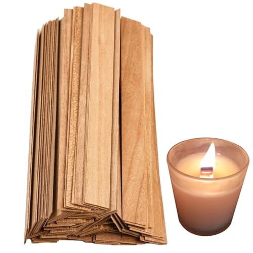 Kerzendochte, 1,9 x 13 cm, natürliche Holzdochte zur Kerzenherstellung, rauchfreie Dochte für die Kerzenherstellung, 100 Stück von MadMedic
