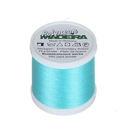 Madeira 9845 – – 1645 2-lagig Polyneon Polyester Stickgarn, 40 wt/135D 440 YD, Light Teal von MADEIRA