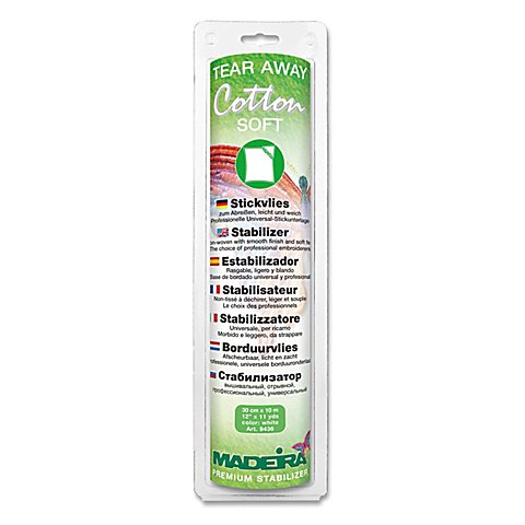 Madeira Stickvlies "Cotton Soft", weiß, zum Abreißen, 10-m-Rolle von Madeira
