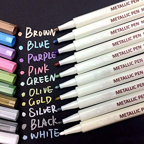 Metallic Marker Stifte Set, Für DIY Fotoalben, Fabrication von Karten, Metall- und Keramik-Kunstmarker, Glas, Kunstbüro, 10 Farben Metallic Marker Stifte Set, Für DIY Fotoalben, Fabrication von Karten, Metall- und Keramik-Kunstmarker, Glas, Kunstbüro, 10 Farben von Madeki