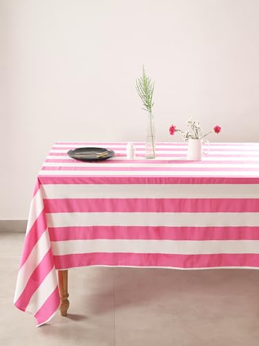 Madhu International Tischdecke, 152 x 228 cm, Rosa und Weiß Madhu International Tischdecke, 152 x 228 cm, Rosa und Weiß von Madhu International