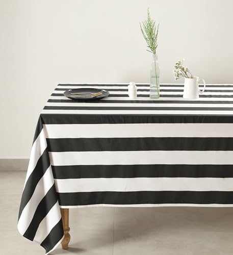 Madhu International Tischdecke, 152 x 228 cm, Schwarz und Weiß Madhu International Tischdecke, 152 x 228 cm, Schwarz und Weiß von Madhu International