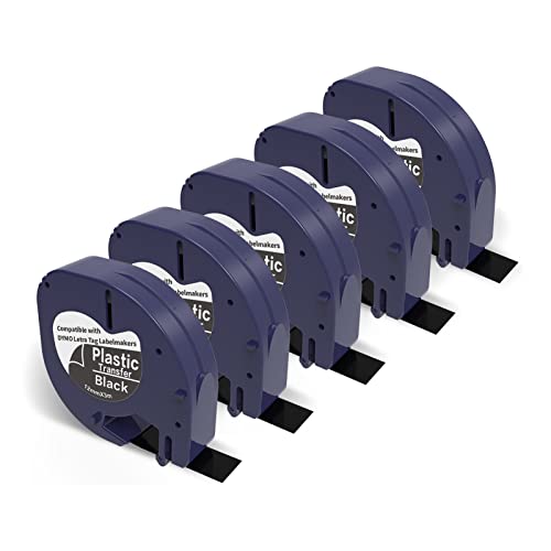 5x Weiß auf Schwarz 12mm x 3m Kompatibles Schriftband für Dymo LetraTag Plastic Black - Ersatz für Letratag Etikettenband Kunststoff - LT110T LT100H LT100T QX50 XR XM 2000 Plus 5x Weiß auf Schwarz 12mm x 3m Kompatibles Schriftband für Dymo LetraTag Plastic Black - Ersatz für Letratag Etikettenband Kunststoff - LT110T LT100H LT100T QX50 XR XM 2000 Plus von Madhurlabels
