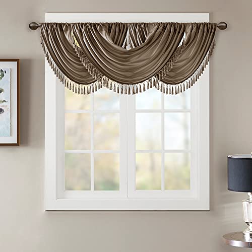 JLA Home INC Madison Park Elena Volant mit Wasserfall-Verzierung, Kunstseide, Volant für Fenster, 96 x 117 cm, Bronze JLA Home INC Madison Park Elena Volant mit Wasserfall-Verzierung, Kunstseide, Volant für Fenster, 96 x 117 cm, Bronze von Madison Park