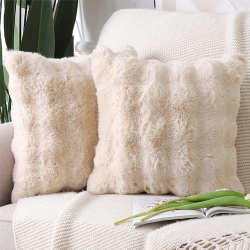 Madizz 2er Set Sanft Plüsch Kurze Wolle Samt Dekorativ Zierkissenbezüge Luxus Stil Kissenbezug für Sofa für Schlafzimmer Beige 55x55 cm Madizz 2er Set Sanft Plüsch Kurze Wolle Samt Dekorativ Zierkissenbezüge Luxus Stil Kissenbezug für Sofa für Schlafzimmer Beige 55x55 cm von Madizz