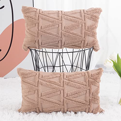 Madizz 2er Set Sanft Plüsch Kurze Wolle Samt Dekorativ Zierkissenbezüge Luxus Stil Kissenbezug für Sofa für Schlafzimmer Braun 40x80 cm Rechteckig Madizz 2er Set Sanft Plüsch Kurze Wolle Samt Dekorativ Zierkissenbezüge Luxus Stil Kissenbezug für Sofa für Schlafzimmer Braun 40x80 cm Rechteckig von Madizz