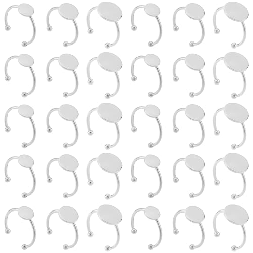 30 stuks lege ringen - MaehSab Roestvrij staal Verstelbare Pad Ring Base, platte lege ring basis lade voor sieraden maken DIY ambachten (Zilver) von MaehSab