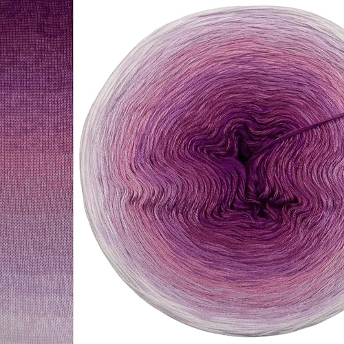 Farbverlaufsgarn 4 oder 3 Fach Bobbel Wolle häkeln stricken strickgarn Verlaufsgarn (Endless Love - Weiß außen, 3fach - 200g/1000m) von LiLu´s Märchengarne